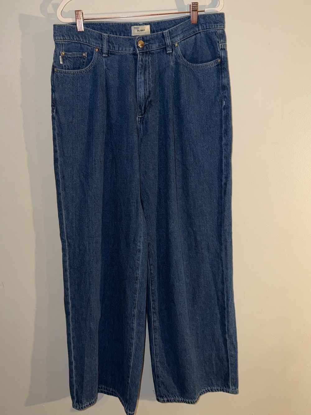 DL1961 Isabel Wide Leg Jeans Size 30 North Beach Mid Rise 32”